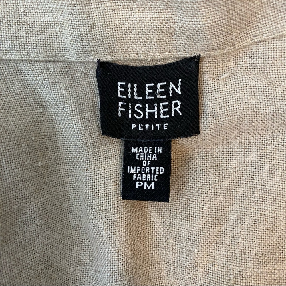 Eileen Fisher Petite Beige Irish Linen Blazer - Picture 8 of 10